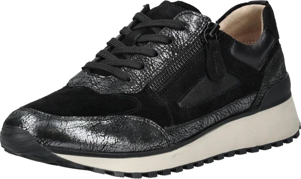 Damen Schnürschuh schwarz aus Leder von Größe 37 bis 42