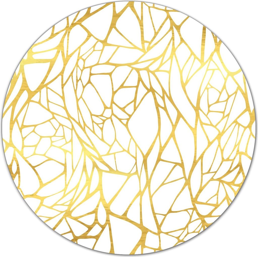Glas-Herdabdeckplatte Glaskeramikkochfeld-Abdeckung Schneideplatten - 40 cm - Ornament gold weiß