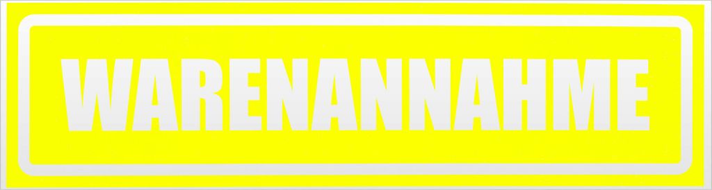 Kiwistar Warenannahme invertiert Magnetschild Schild magnetisch - 20cm Neongelb - Magnetfolie für Auto PKW Kfz
