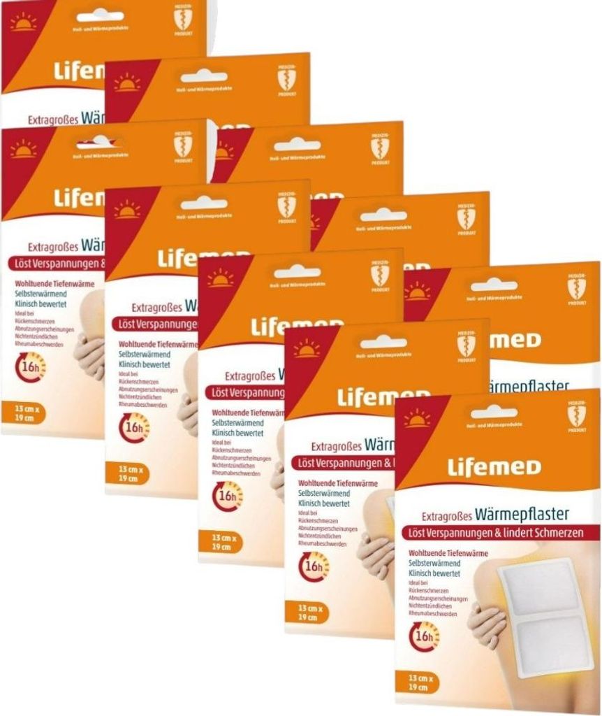 10x Lifemed Wärmepflaster extragroß 19 cm x 13 cm