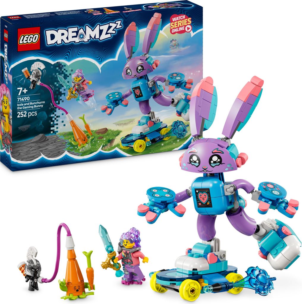 LEGO DREAMZzz Izzie und Bunchurro der Gaming-Hase, Spielzeug für Kinder ab 7 Jahren, 2-in-1 Spielset mit Helden-Minifigur und Cyberling für ein f...