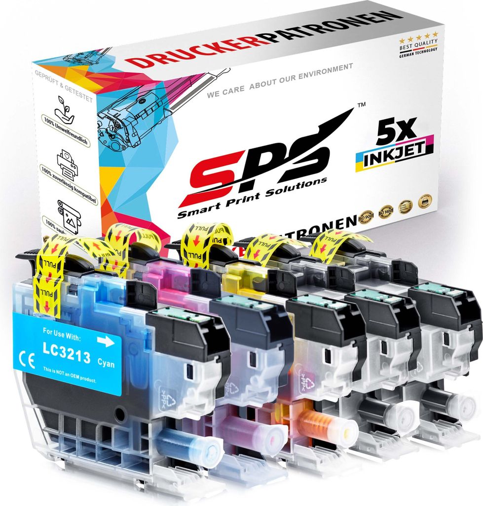 5er Multipack Set kompatibel für Brother DCP-J774DW (DCPJ774DWG1) Druckerpatronen LC-3213