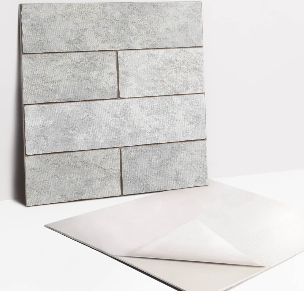 Fliesenaufkleber Set - 9 Stück Selbstklebende PVC Fliesen-Designs - Für Bad und Küche 30 x 30 - Steinwand