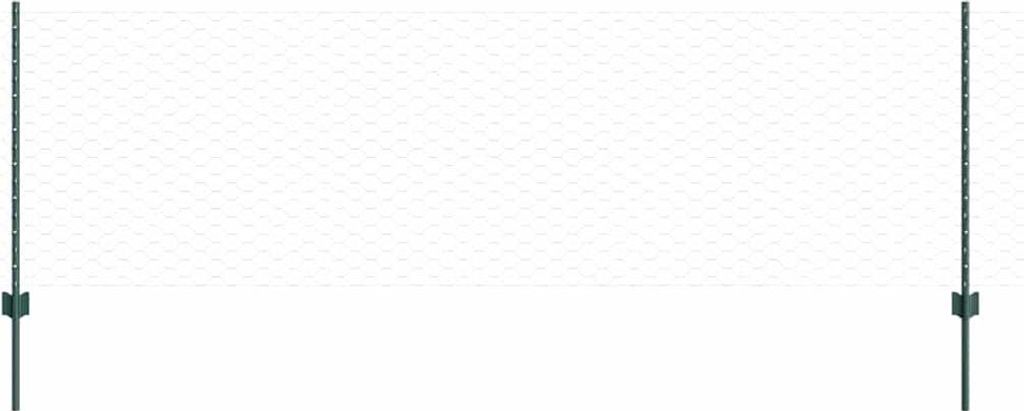 vidaXL Zaun mit Pfosten Grün 0,8 x 10 m Stahl und PVC