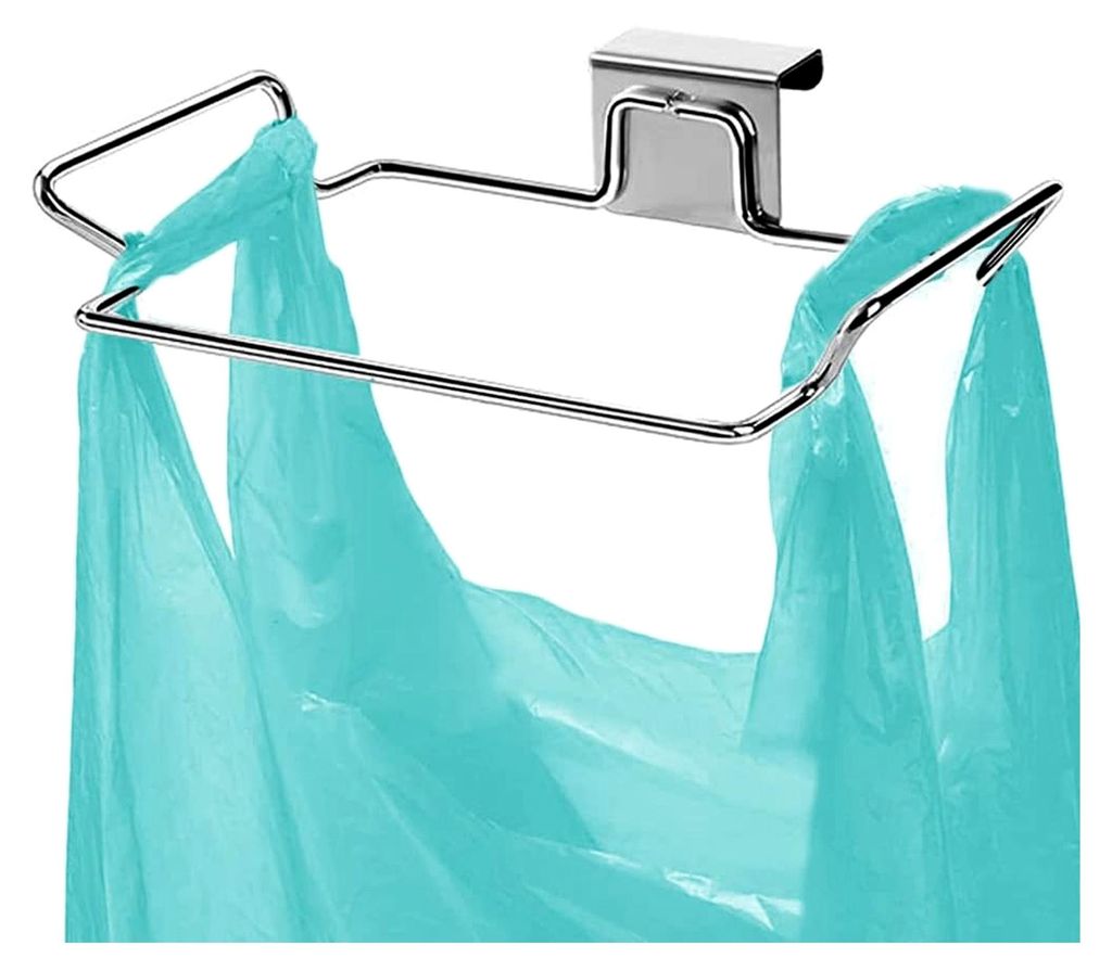 Müllsackhalter für Schranktüren und Schränke, Edelstahl-Müllsackständer, Halter für Plastiktüten unter der Spüle