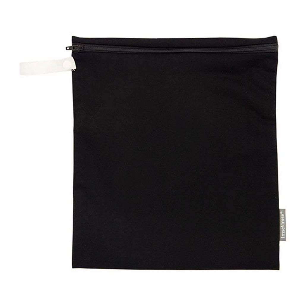 ImseVimse Windelbeutel Wetbag Schwarz mit Reißverschluss 28x26 cm