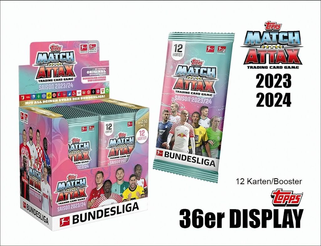 Topps Bundesliga Match Attax 2023-2024 - Bundle -Display mit 36