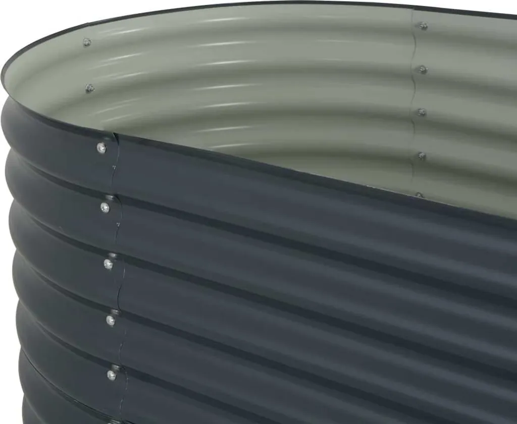 Bac à fleurs surélevé 160 cm en acier galvanisé gris résistant et durable - 15