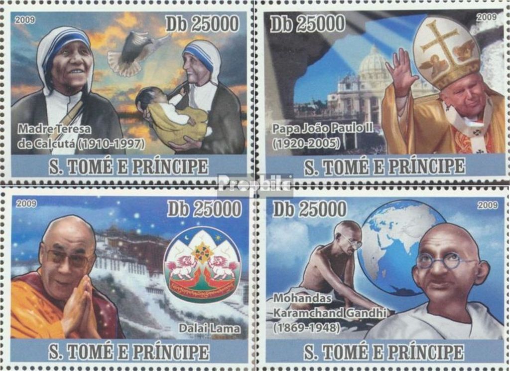 Briefmarken Sao Tome e Principe 2009 Mi 3881-3884 (kompl.Ausg.) postfrisch Jahr der Aussöhnung