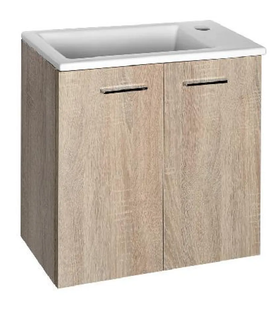 Aqualine Keramia Fresh 51047DP Meuble Lavabo 50 cm Chêne Platine