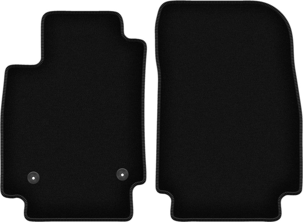 Wielganizator Velours-Autoteppiche vorne – passend für Renault Captur (SUV, Bj. 2013-2019) – schwarz, passgenau, mit Befestigungen set 2 Stk.