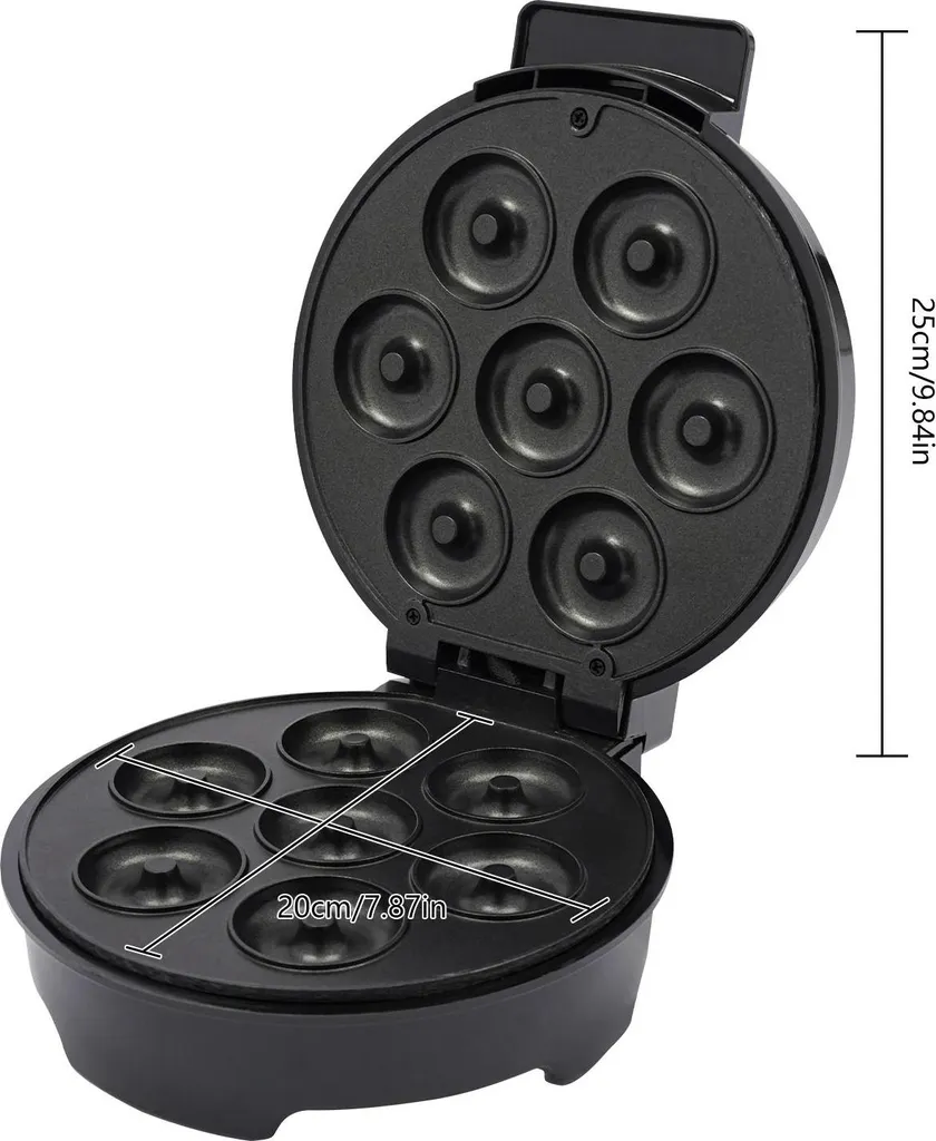 Machine à beignets antiadhésive 1000W noire pour cuisson rapide