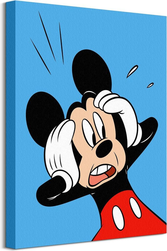 Mickey Mouse Shocked - Malerei auf Leinwand 40x50 cm