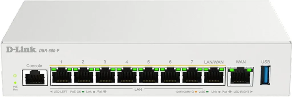 Routeur D-Link DBR-600-P/B Blanc pour Streaming 4K et Télétravail en 2.5G