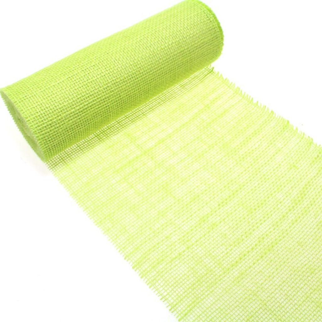 10m Tischläufer Tischband Jute 30cm breit Gitterband, Farbe:limone