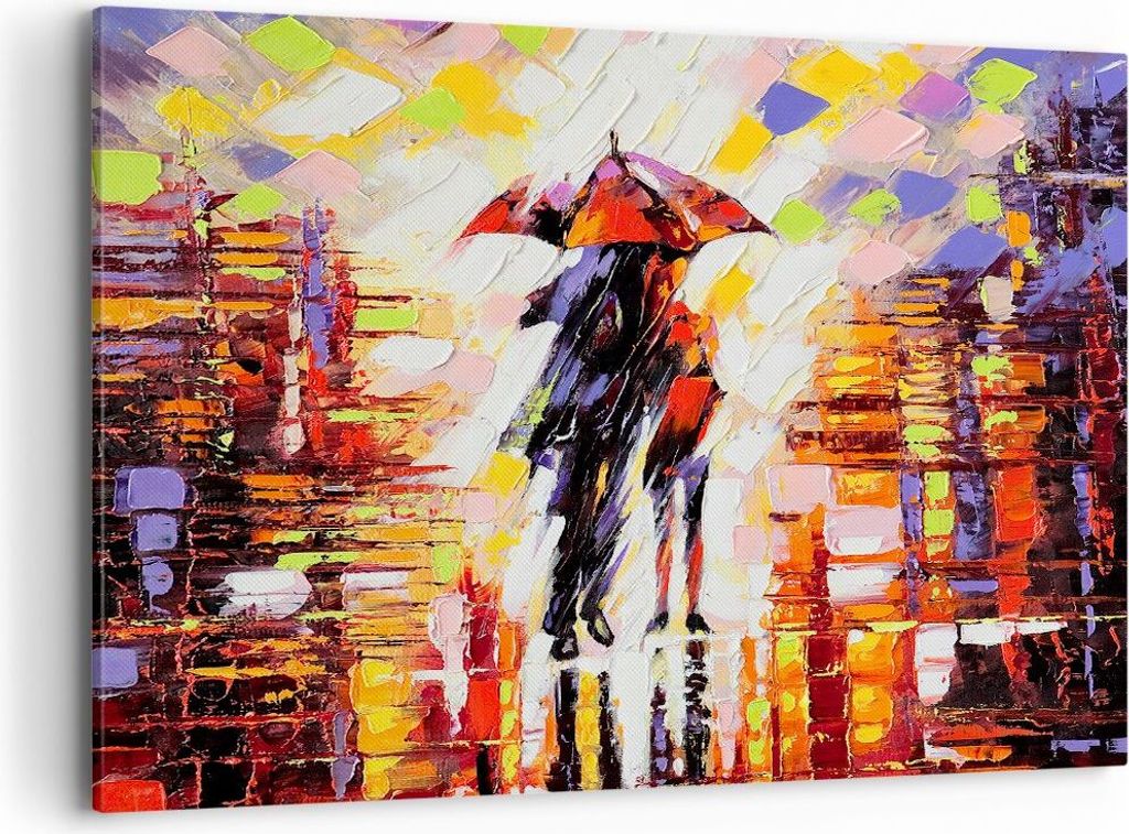 Bild auf Leinwand - Leinwandbild - gehen liebhaber - 120x80cm - Wand Bild - Wanddeko - Wandbilder - Leinwanddruck - Bilder - Kunstdruck - Wanddekor...