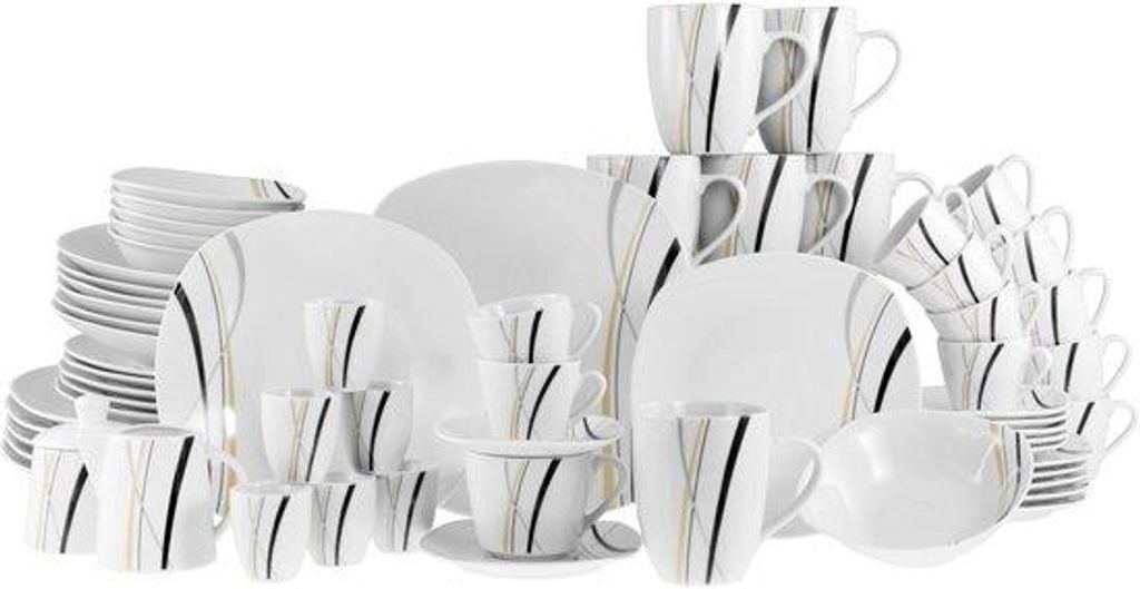 CreaTable, 22537, Square City Line, juego de vajilla para 6 Imagen del producto 