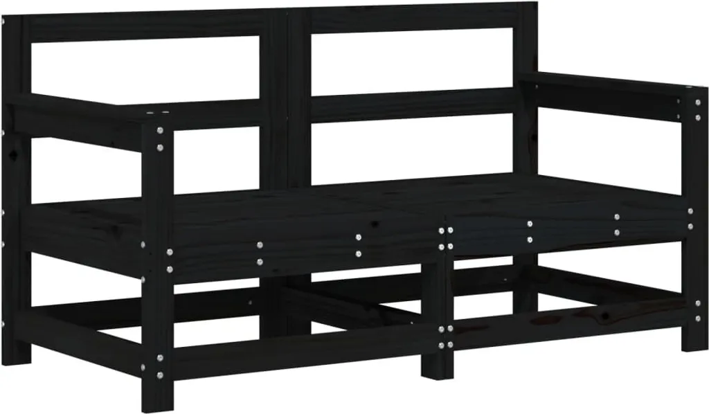 Divani Angolari Outdoor in Legno di Pino Nero - 2 Pezzi Modular - 3