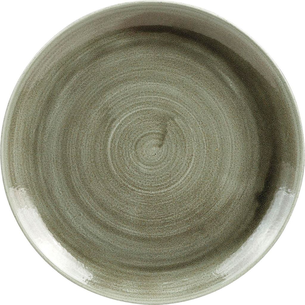 CHURCHILL Stonecast Burnished Green Teller flach, coup, ø: 260 mm