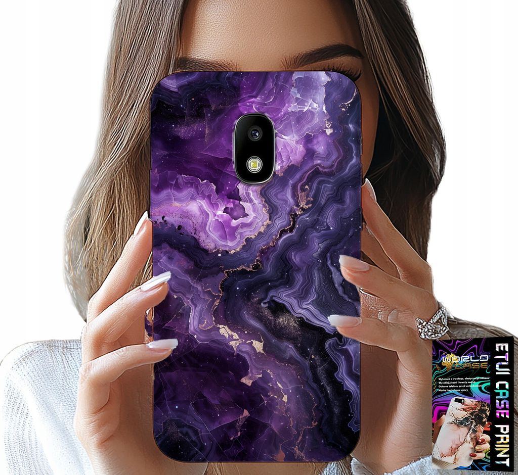 Fall Für Samsung Galaxy J5 2017 - Lila Marmor Mode Frauen + Glas