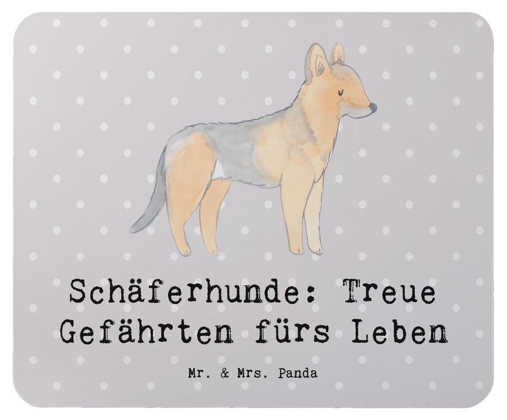 Mr. & Mrs. Panda Mauspad Schäferhund Gefährten - Grau Pastell - Geschenk, Hunderasse, Begleiter, bindung, laptop, mousematte, Mousepad, Hunderass...