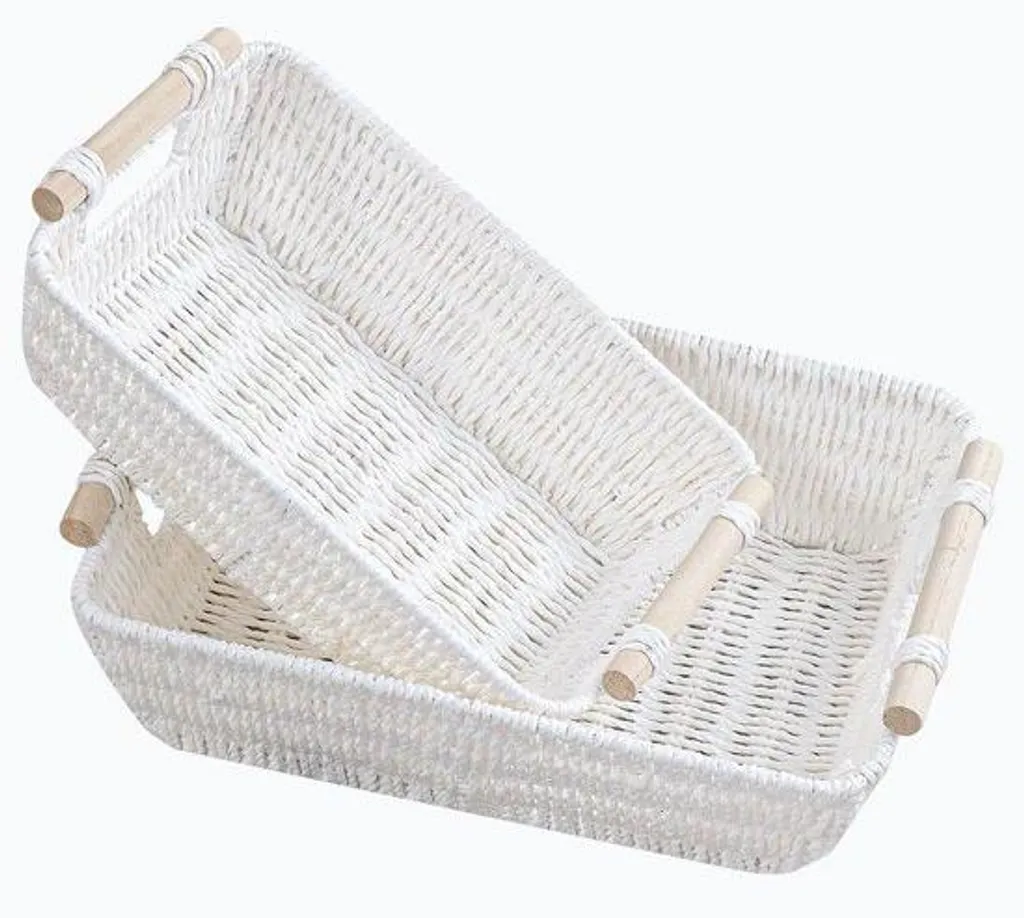 Boîte de rangement en corde de papier blanche résistante et esthétique