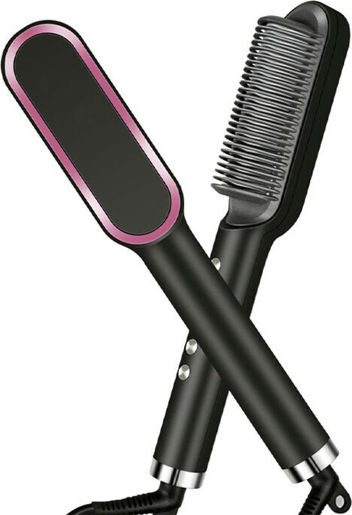 Professionelle 2-in-1-Haarglättungs- und Lockenbürste, Haarstyling-Gerät, für einen erstklassigen Look,kämmt und glättet das Haar gleichzeiti...