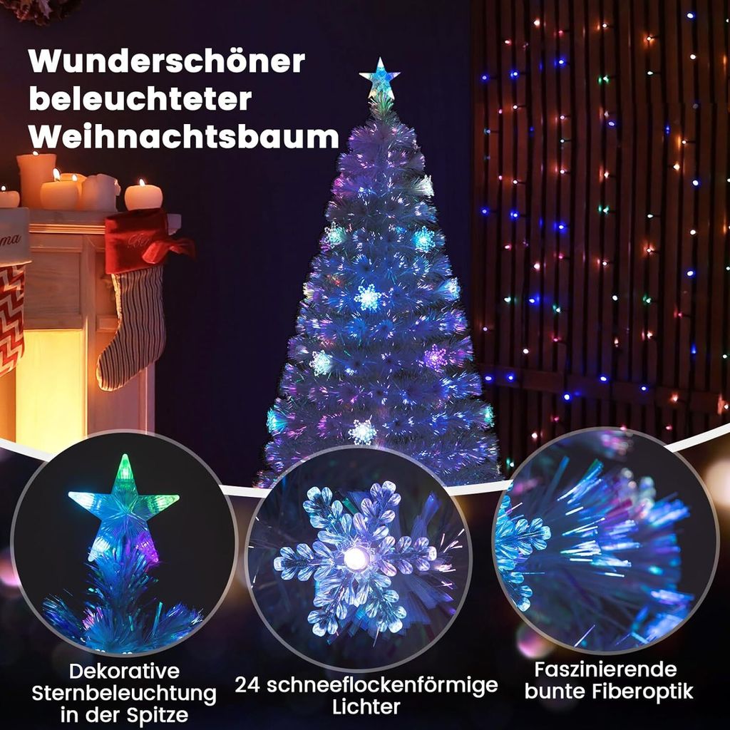COSTWAY Weihnachtsbaum Knstlich mit Beleuchtung,