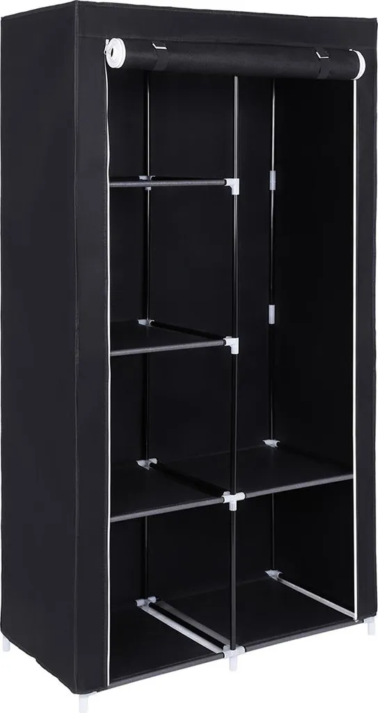 Armadio Guardaroba Tessuto Nero 170x88 cm: Ordine in Famiglia