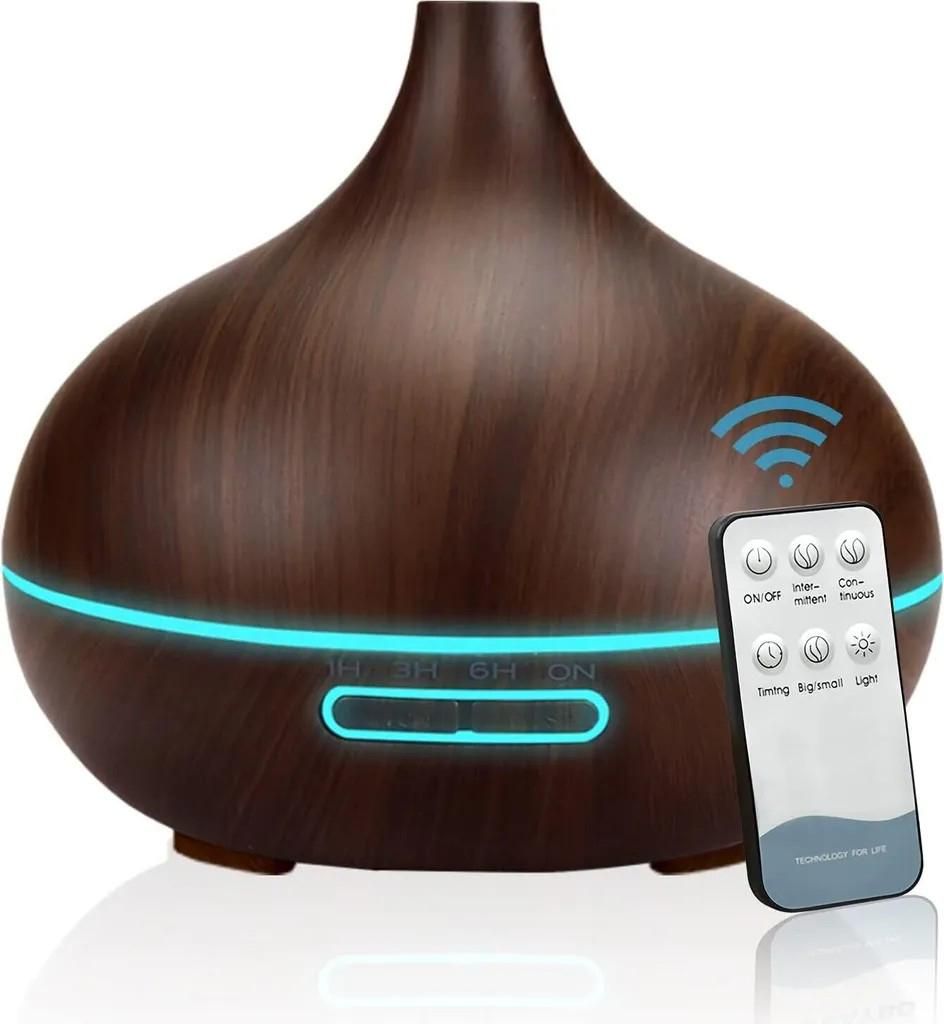 Aroma Diffuser, Luftbefeuchter 500ml Essential Oil Duftlampe mit Timer und 7 Farben LED, für Aromatherapie-Raum/Yoga/Büro/SPA/Schlafzimmer