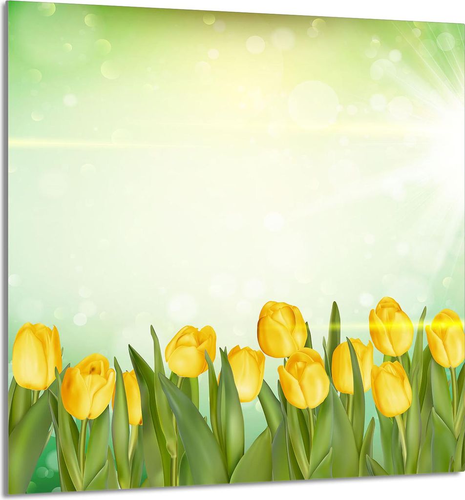 GLASPLATTE FÜR KÜCHE 60x65 Tulpen