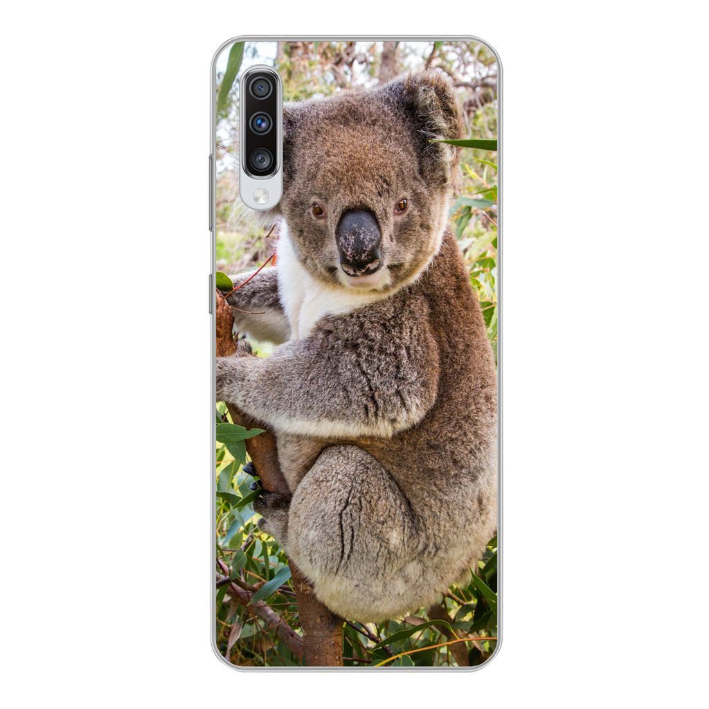 MuchoWow Handyhülle Schutzhülle Hülle für Samsung Galaxy A70 Koala - Baum - Blätter - Kinder - Jungen - Mädchen Silikon Softcase Handy Hül...