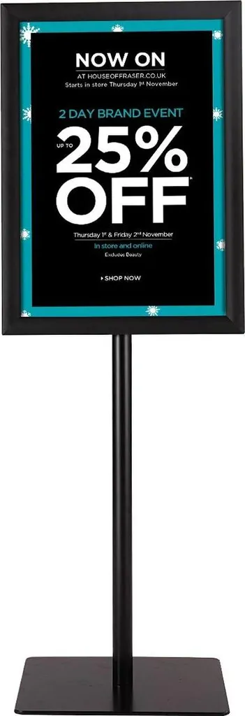 Présentoir d'information A3 réglable noir - Lot de 2 supports affiches