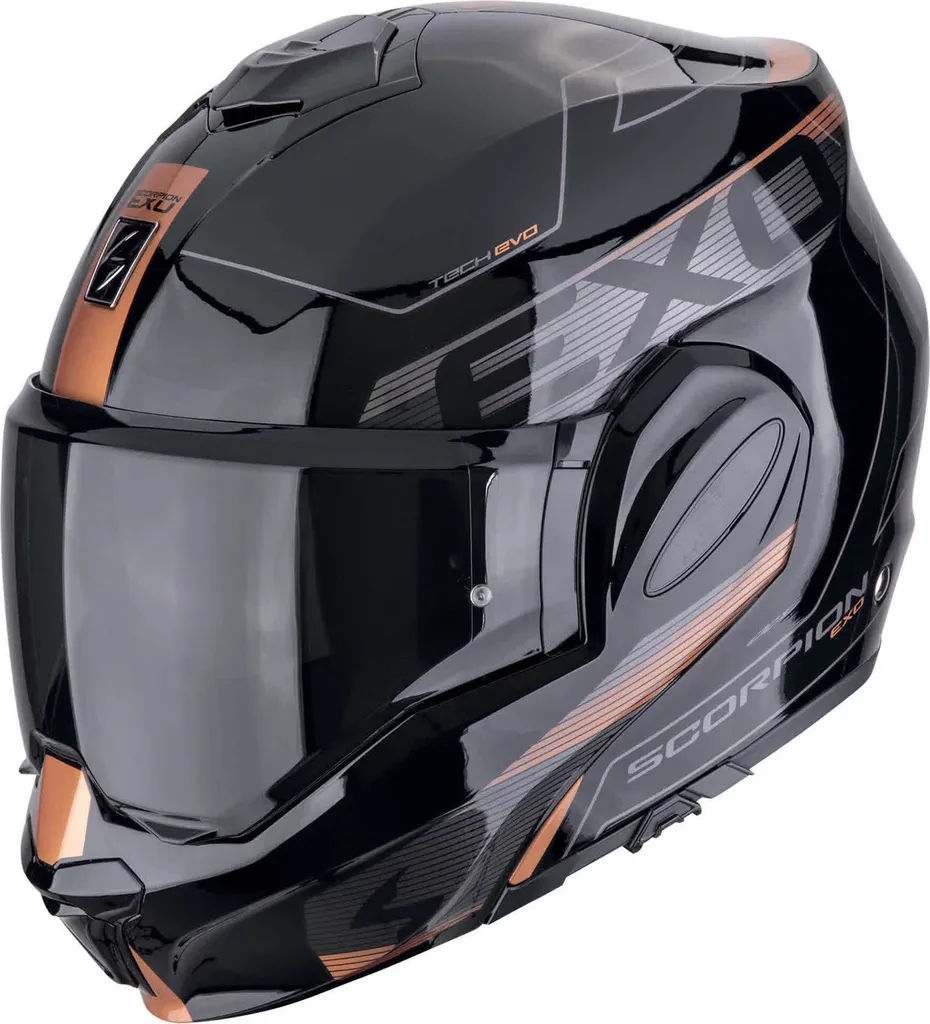 Casque Moto Touring Scorpion EXO Tech Evo Traveller Noir Bronze Confortable