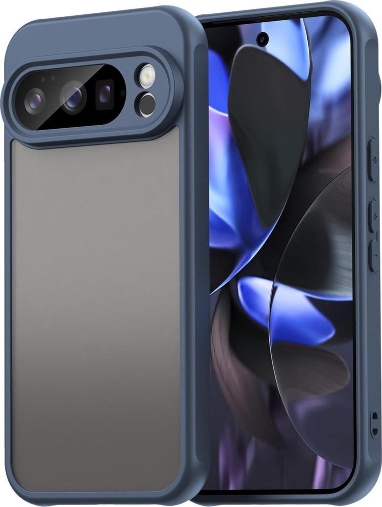 Hülle für Google Pixel 10 Pro - Phonesta AirFrost Semi-Transparent Back Cover - Matt Blau