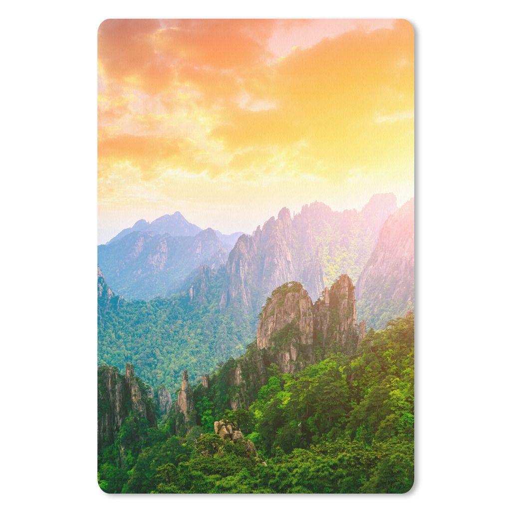 MuchoWow Mauspad Mousepad Berge - Bäume - Sonnenuntergang - Natur 18x27 cm - Mousepads - Maus Mat - Pad - Mausunterlage