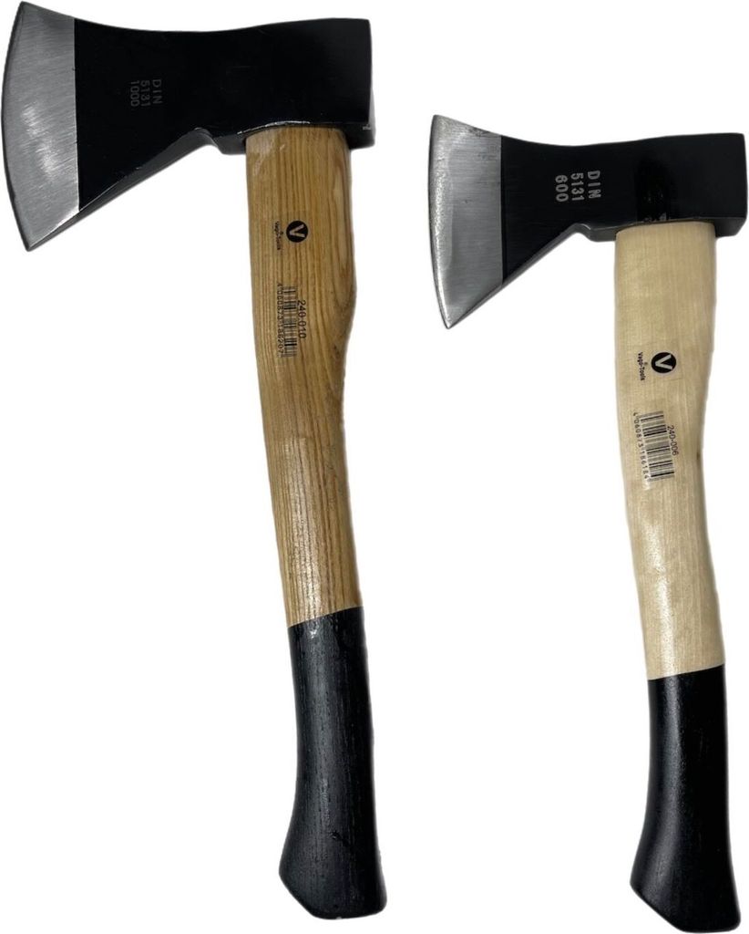 Beil Gartenaxt Spaltaxt Holzaxt Spaltbeil Holzstiel Holz 2 tlg Set Axt 600 1000g