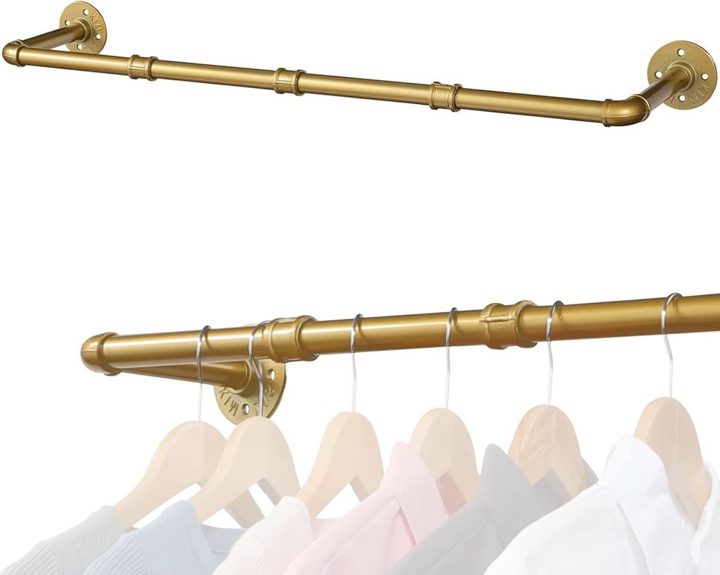 Vintage Kleiderstange Industriestil 90cm Gold