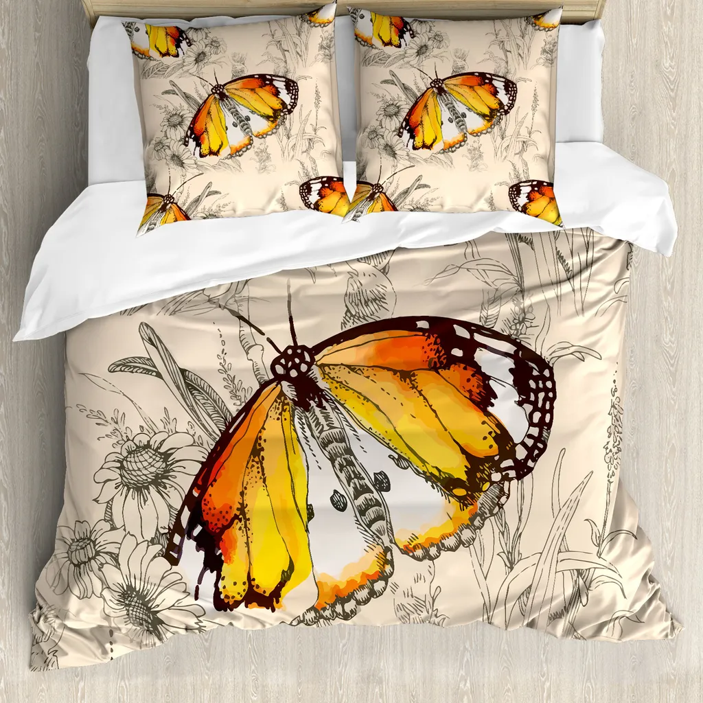 Set Letto ABAKUHAUS Farfalla 155x220 - Anti-allergia e Lavabile