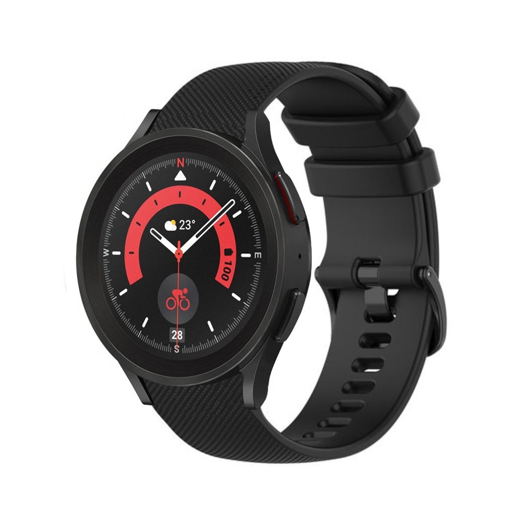 Strap-it Samsung Galaxy Watch 5 Pro Luxus-Silikonarmband (Schwarz)