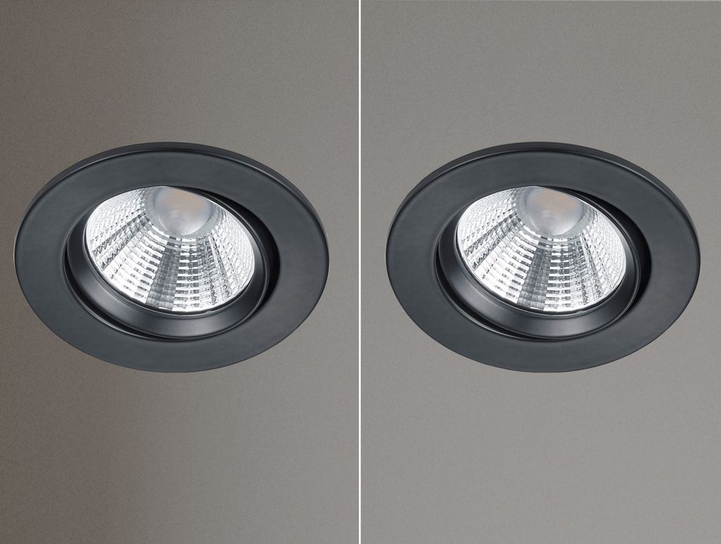 2 LED Einbaustrahler Decke rund Ø 8,5cm schwenkbar dimmbar Produktbild 