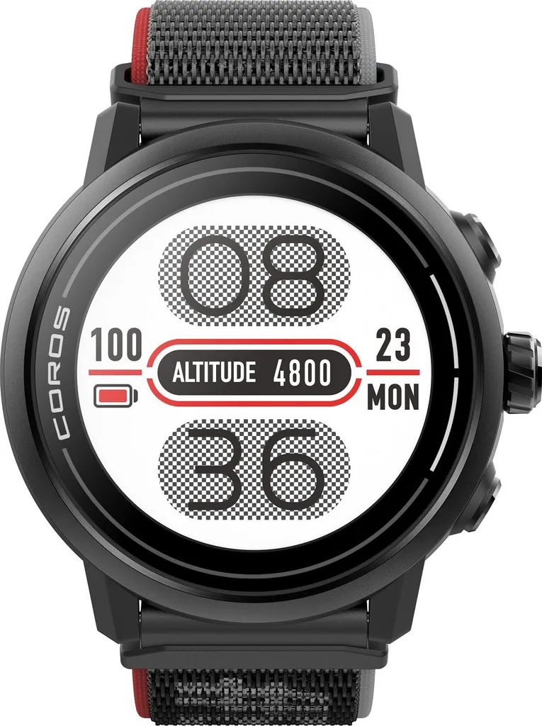 Coros Apex 2 Noir avec Bracelet Nylon - Montre GPS Outdoor Performance