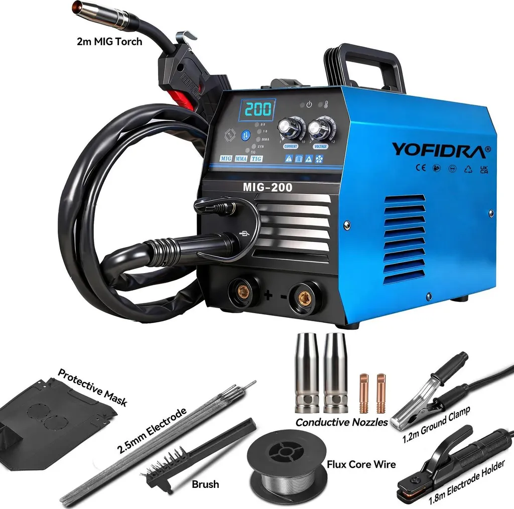 Machine à souder MIG portable 220V technologie IGBT bleu haute performance