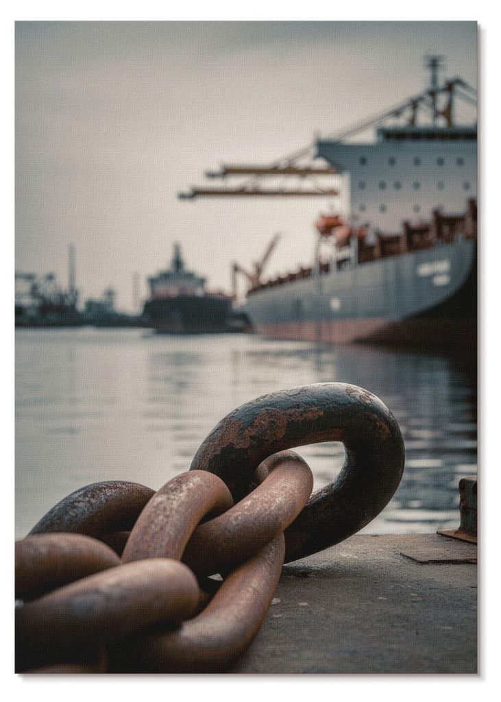 POSTER - 59x84 cm (A1) - Hela - Der Charme des Hafens, der Schiffe, die industrielle Atmosphäre - Wandbild für Wohnzimmer Schlafzimmer & Flur, Mo...