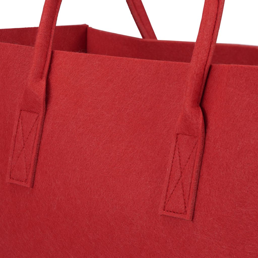 relaxdays 8 x Kaminholztasche aus Filz rot Produktbild 7