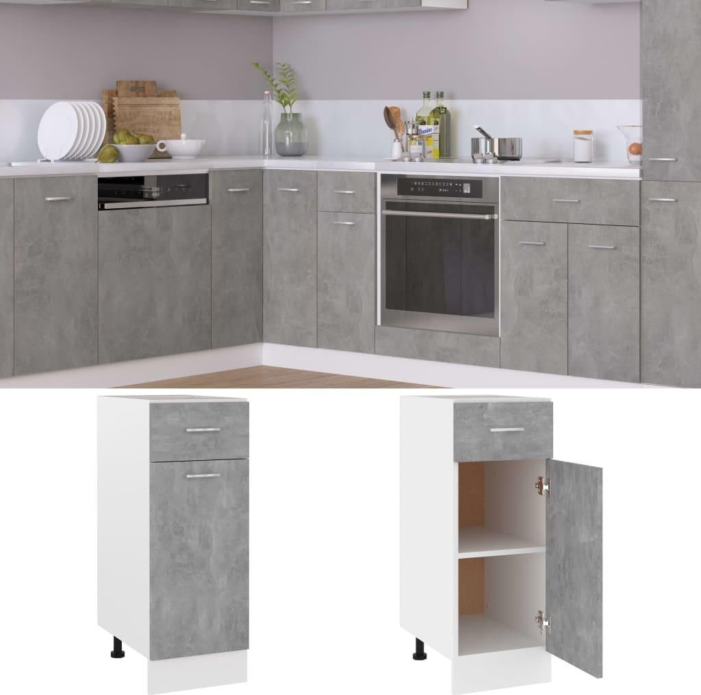 vidaXL Schubunterschrank Lyon Betongrau 30x46x81,5 cm Produktbild 