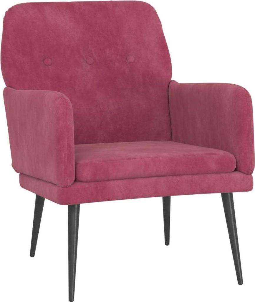 vidaXL Sessel Weinrot 62x79x79 cm Samt