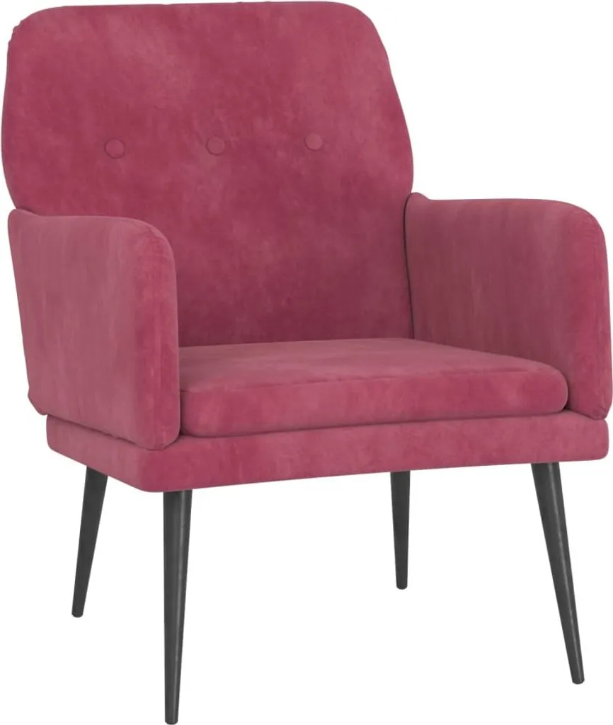 Poltrona vidaXL Velluto Rosso Vino 62x79x79 cm - Miglior Rapporto Q/P