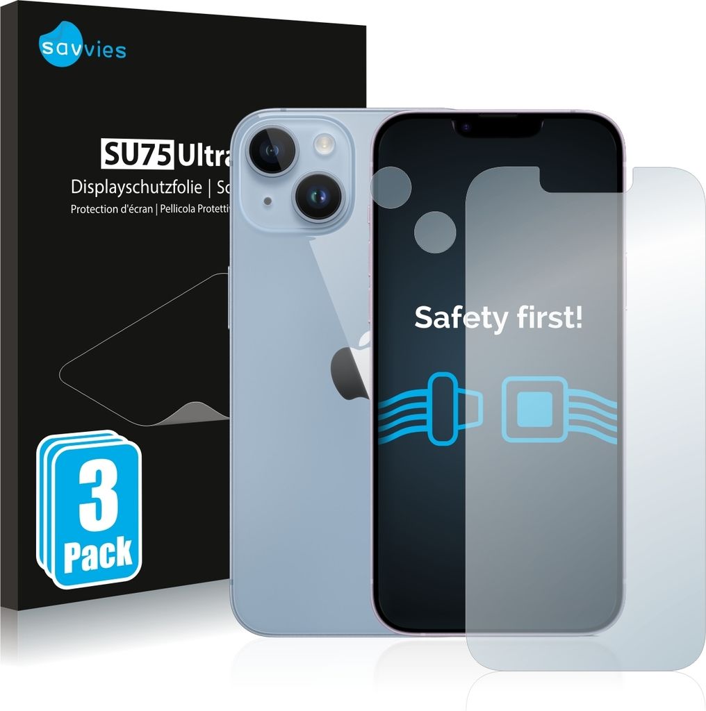 6x Für Apple iPhone 14 (Display+Kamera) Schutzfolie Savvies Displayschutz Display Schutz Folie Klar Transparent