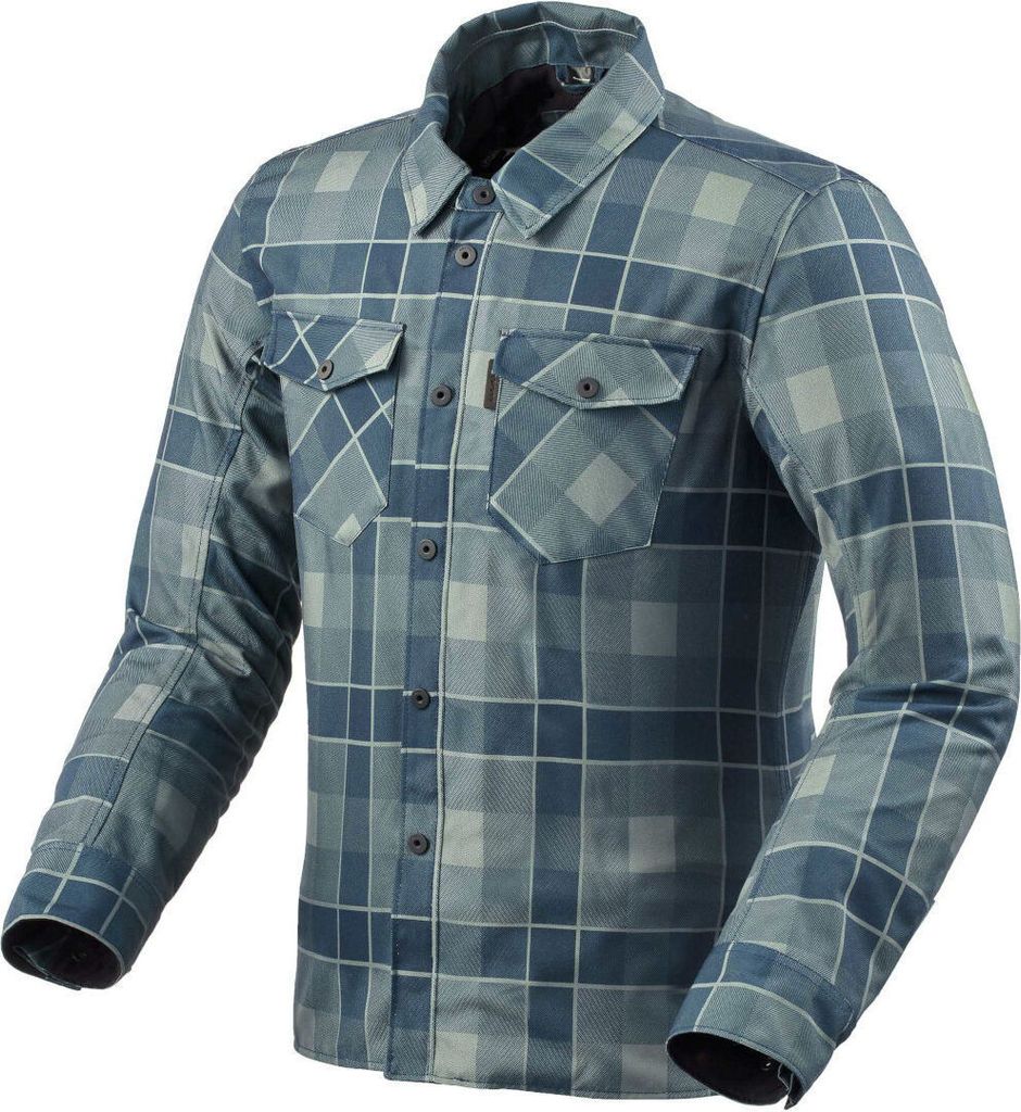 Revit Bison 2 H2O Motorrad Hemd, blau/blau, L